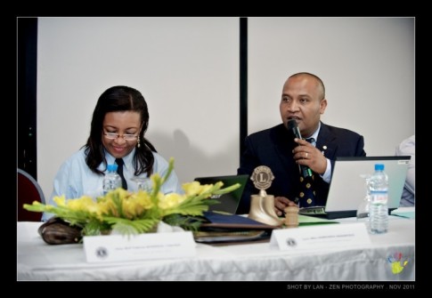 Pendant la présentation faite par le President du Club Tsara Tanana.